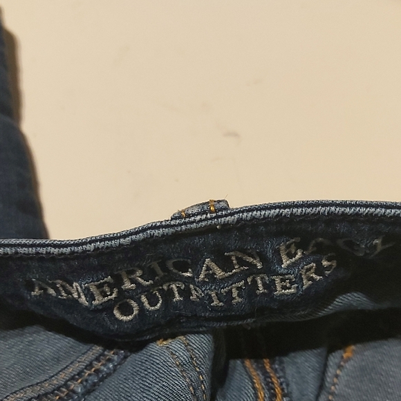 American Eagle Outfitters Blue Straight Leg Jeans Polished Finish - Picture 3 of 4